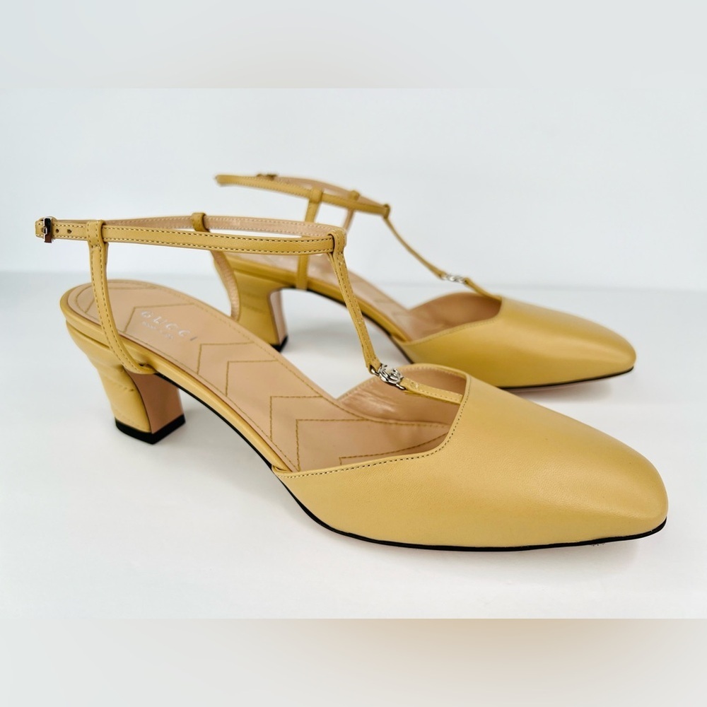 GUCCI WOMEN'S PETITE GG SLINGBACK NAPPA CHARLOTTE PUMPS SIZE EU 40